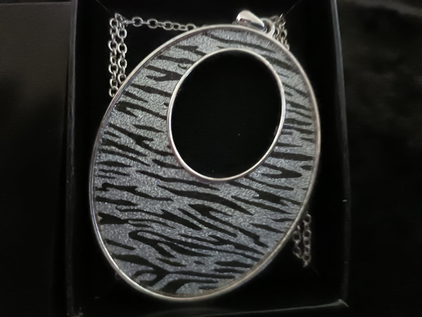 Avon Suzette Zebra Print Necklace