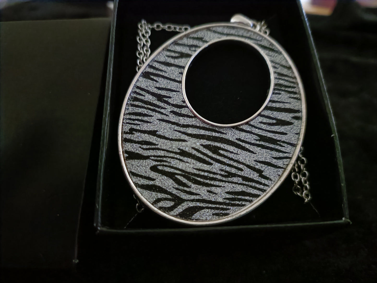Avon Suzette Zebra Print Necklace