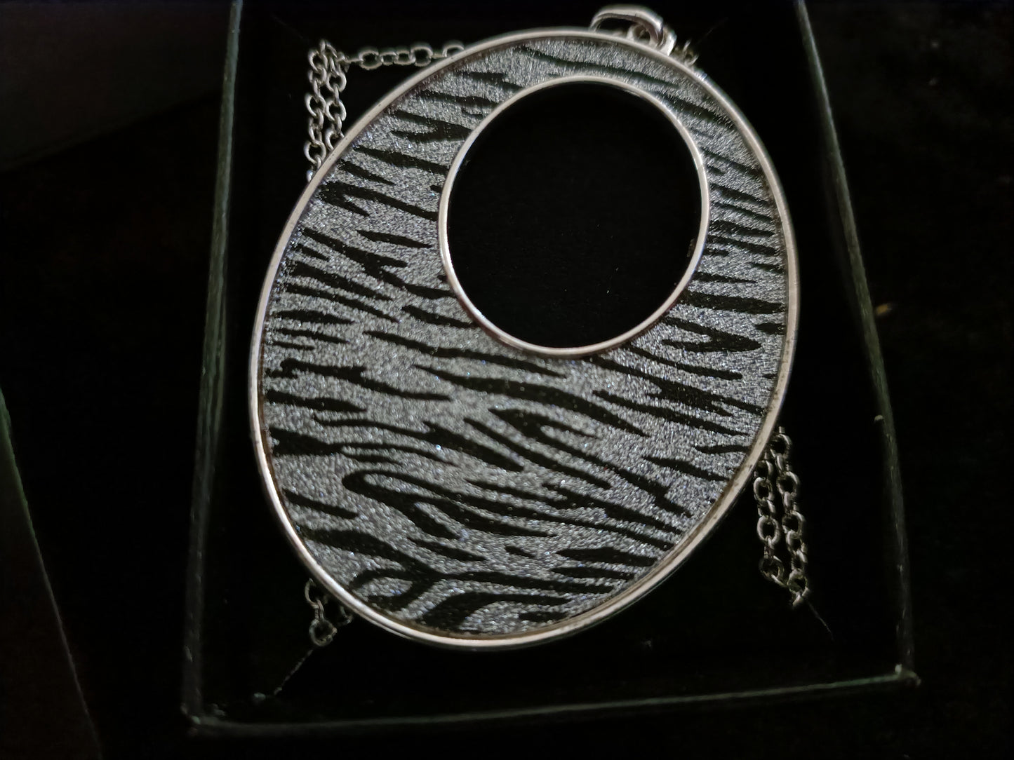 Avon Suzette Zebra Print Necklace