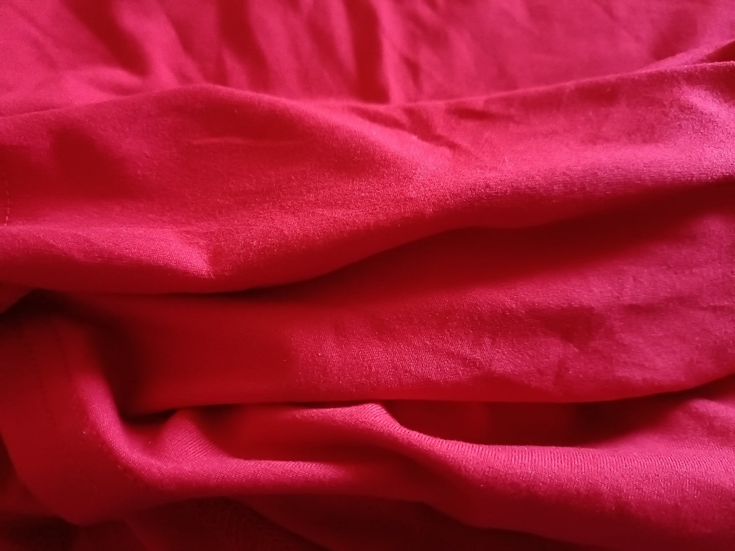 Red T Shirt with Turnover Sleeves