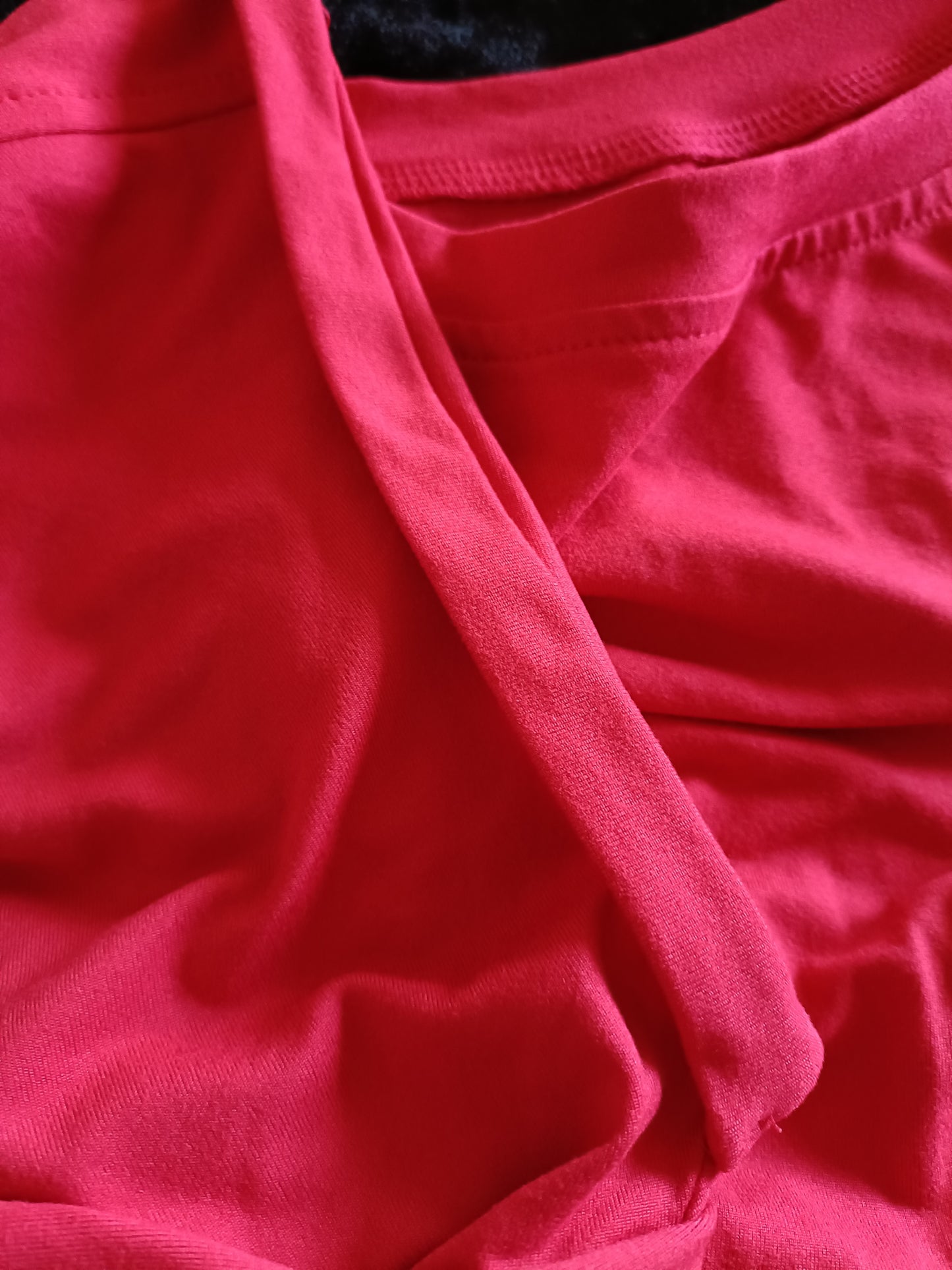 Red T Shirt with Turnover Sleeves