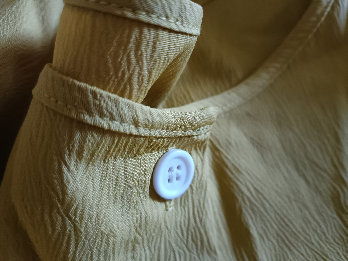 Mustard Long Sleeve Collarless Blouse