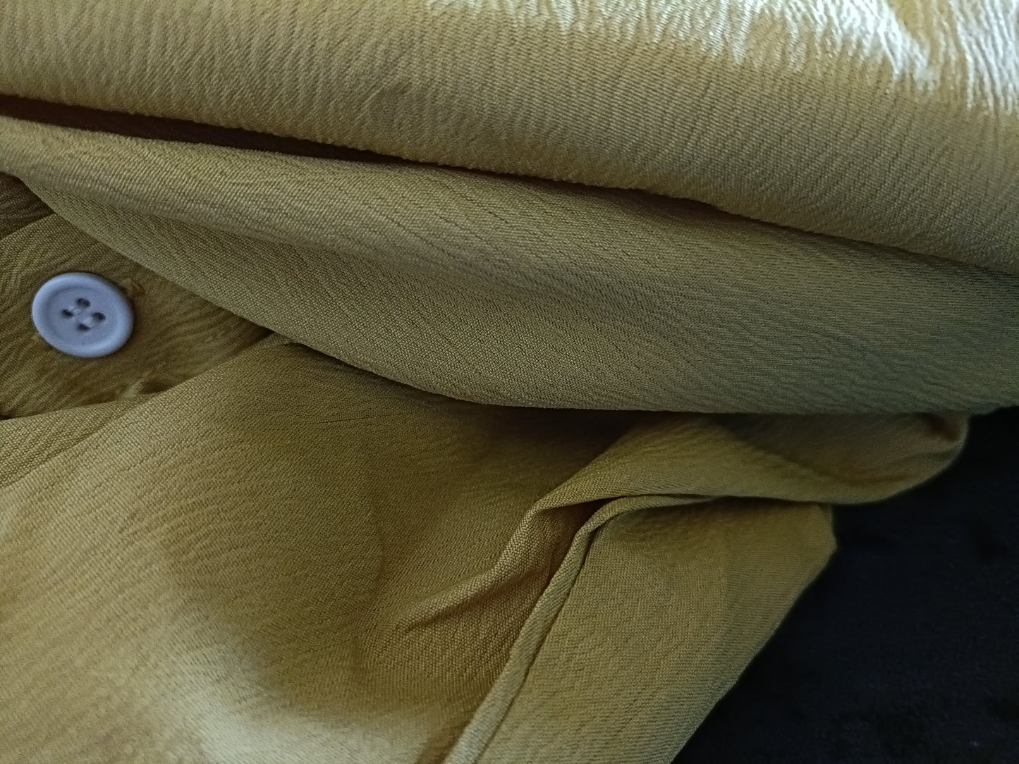 Mustard Long Sleeve Collarless Blouse