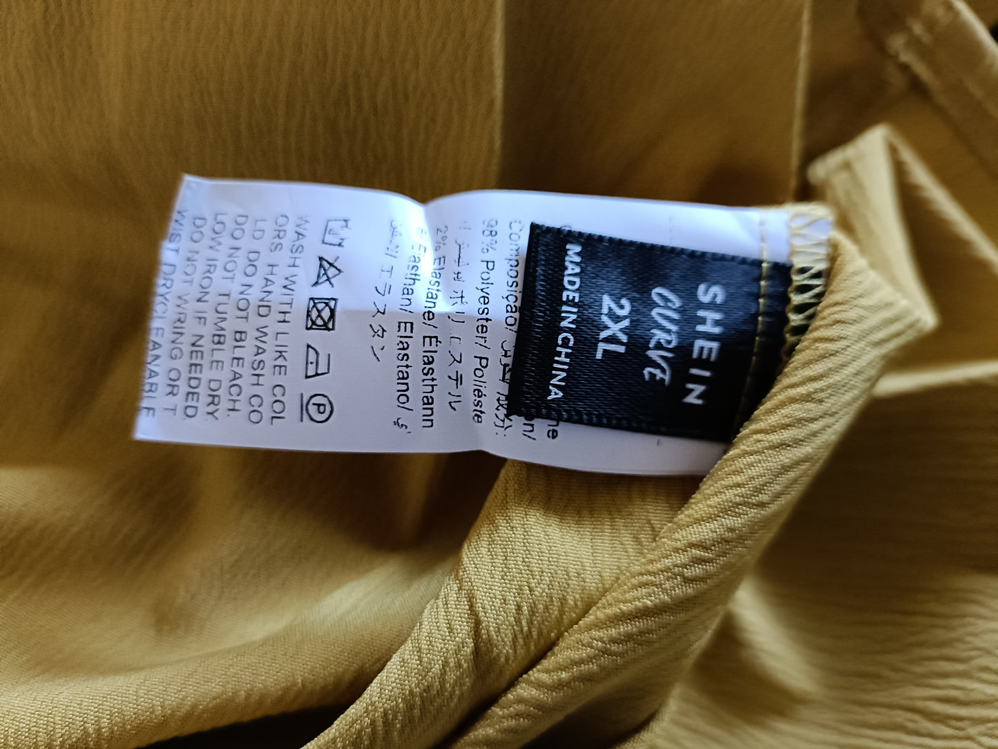 Mustard Long Sleeve Collarless Blouse