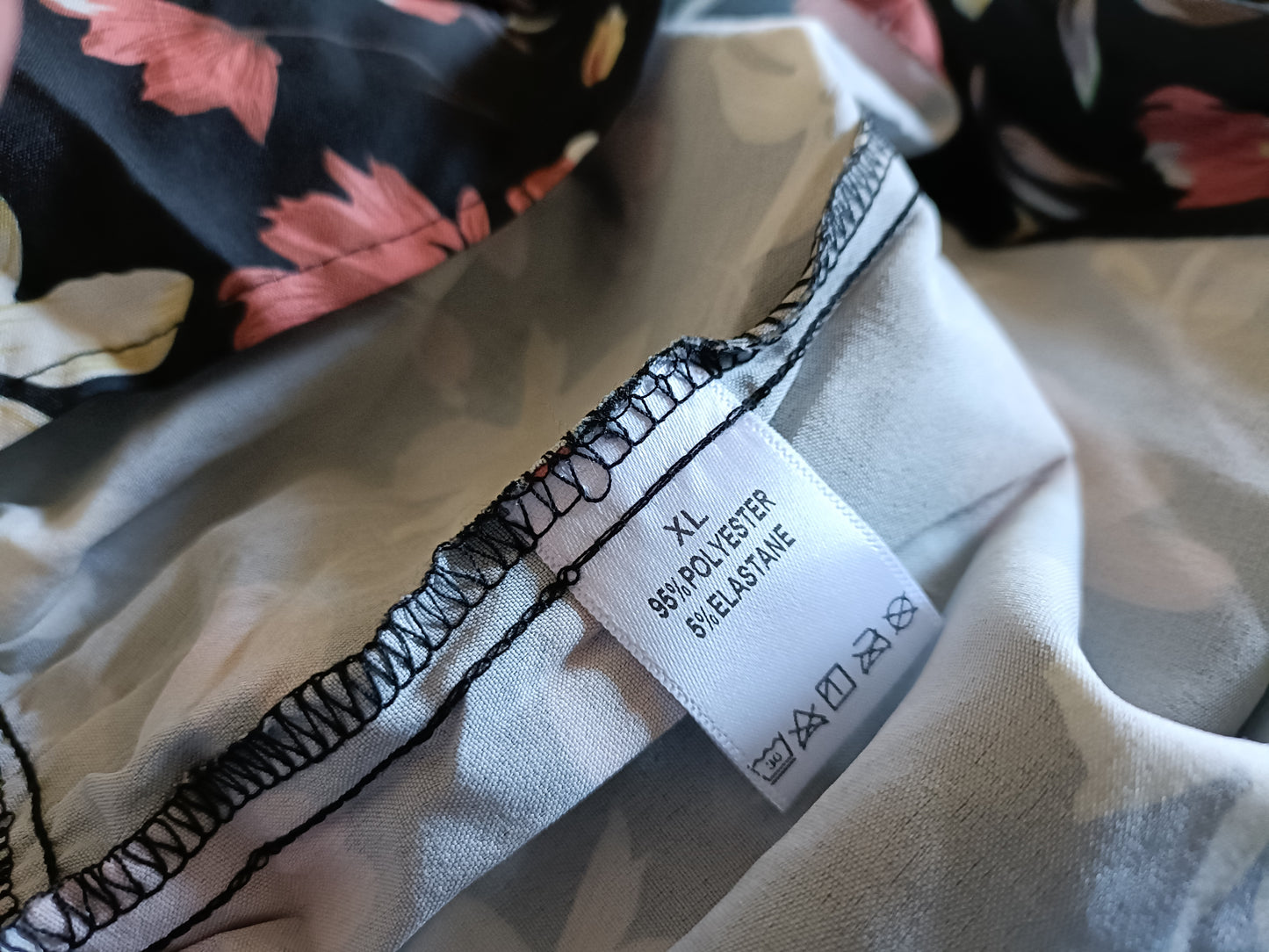 Black Floral Dress with Frill Hem