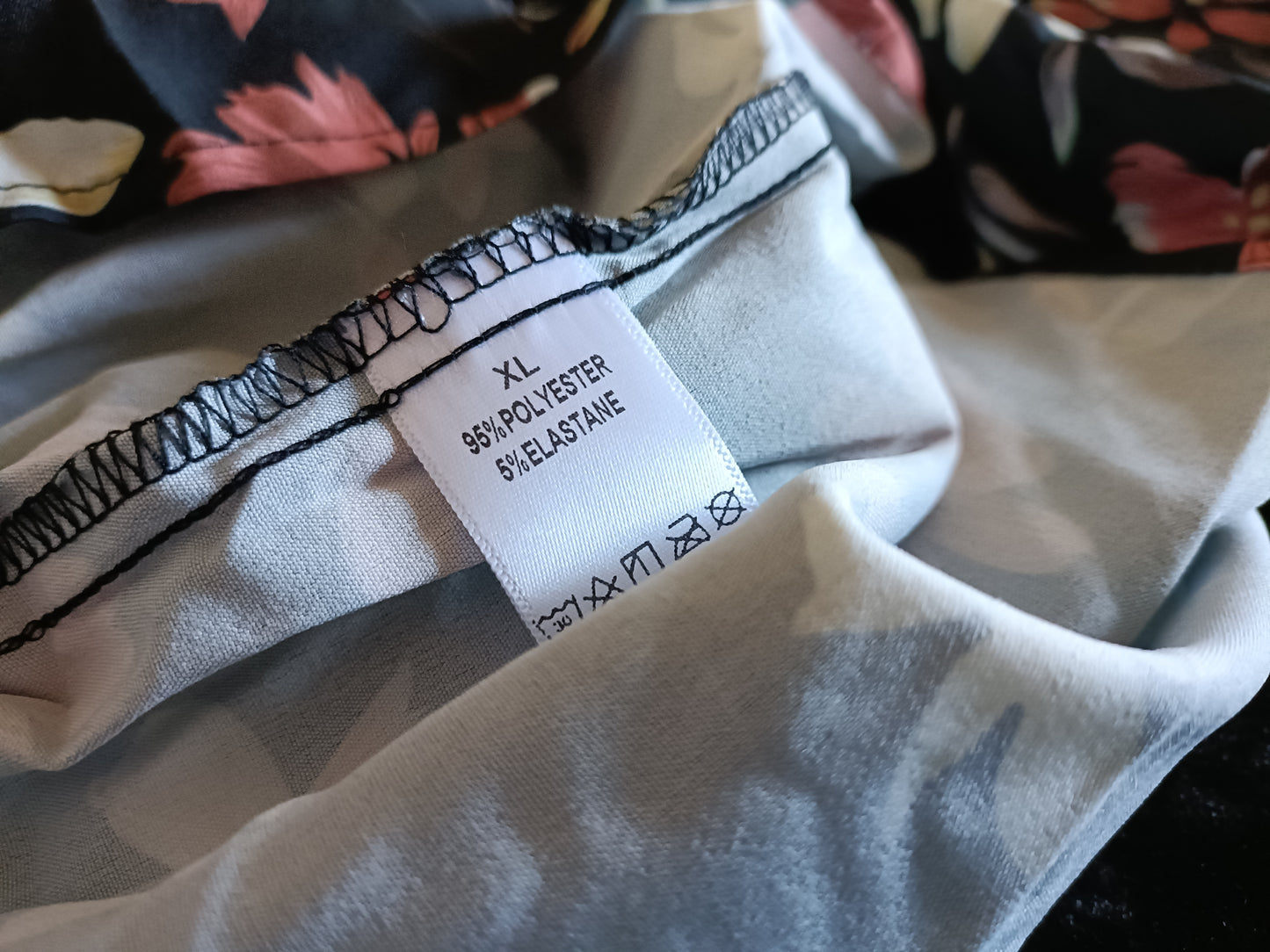 Black Floral Dress with Frill Hem