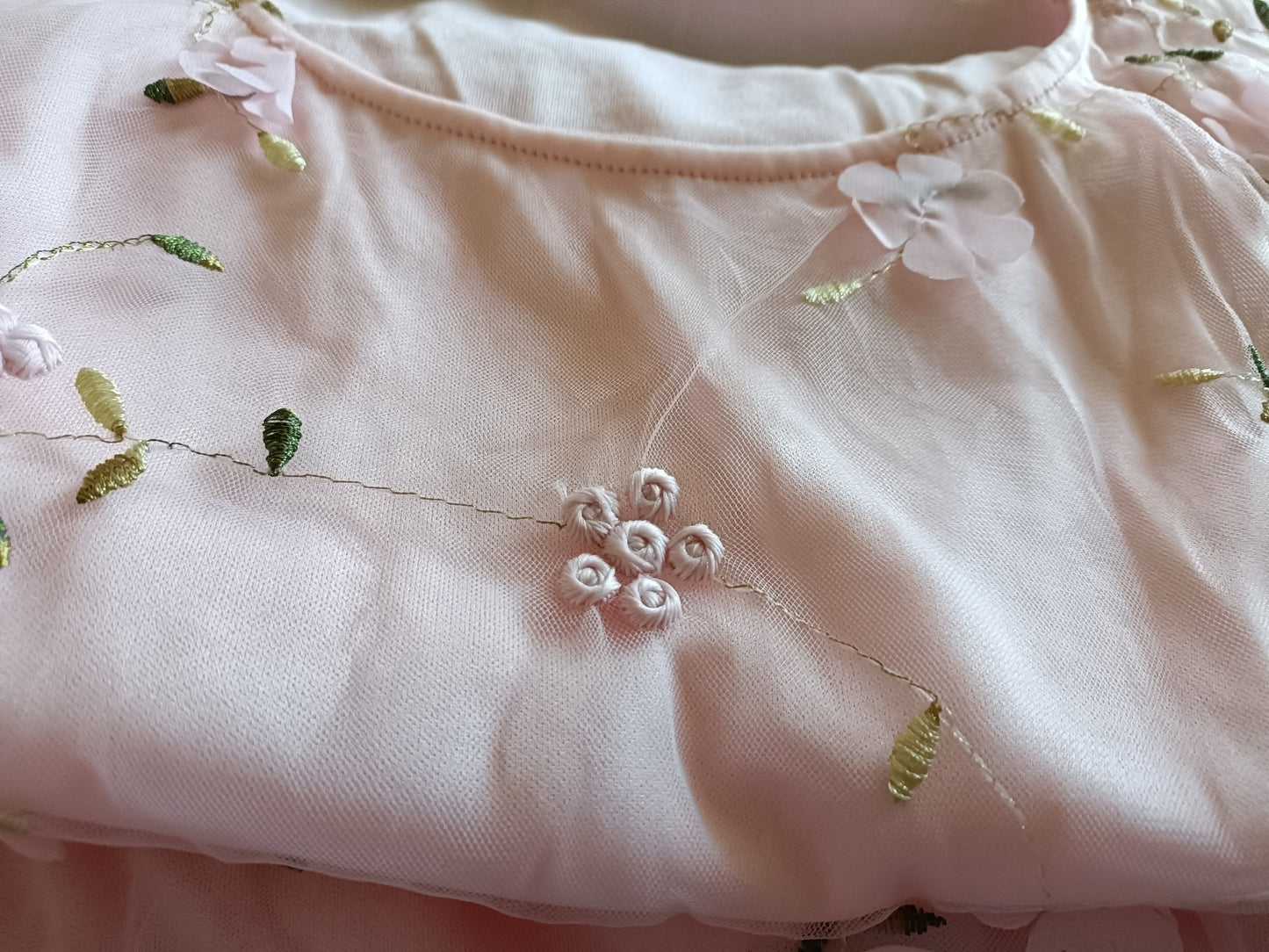 Pink Peplum Top with Floral Lace Overlay