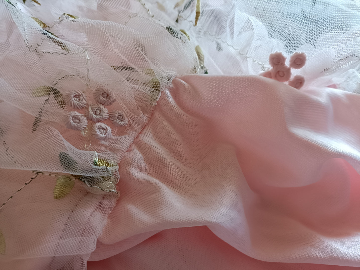 Pink Peplum Top with Floral Lace Overlay