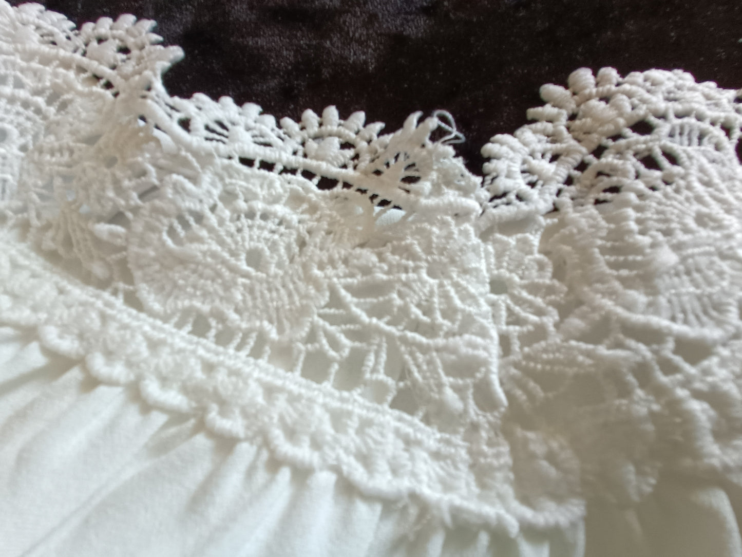 White Strappy Cold Shoulder Top with Lace Neckline