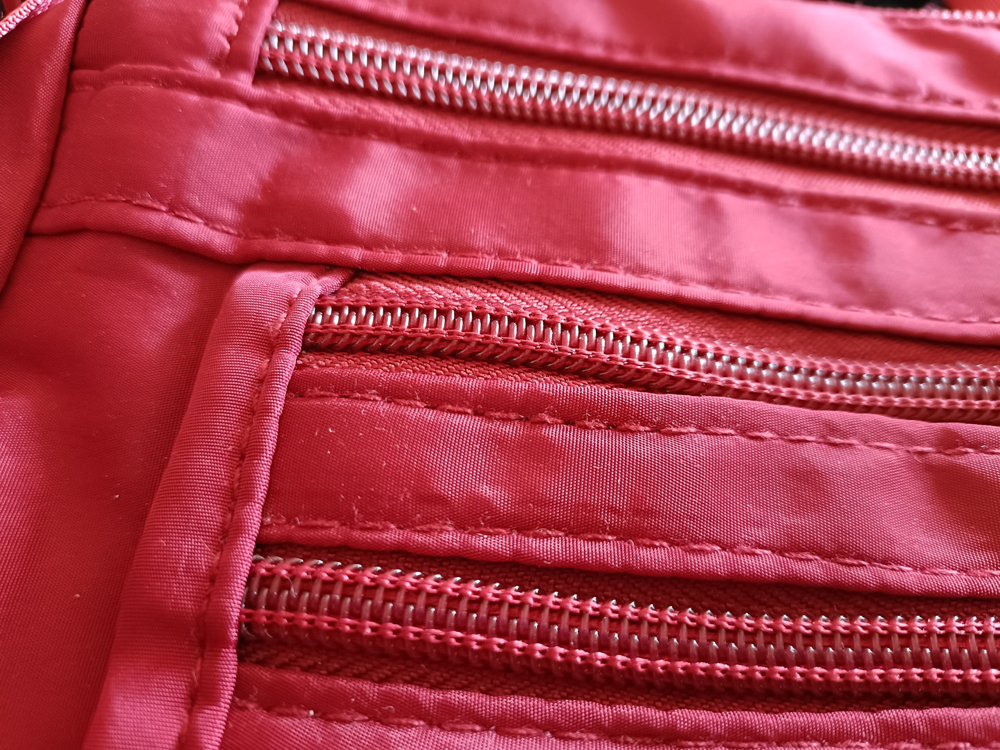 Dark Red Multipocketed Cross body Bag