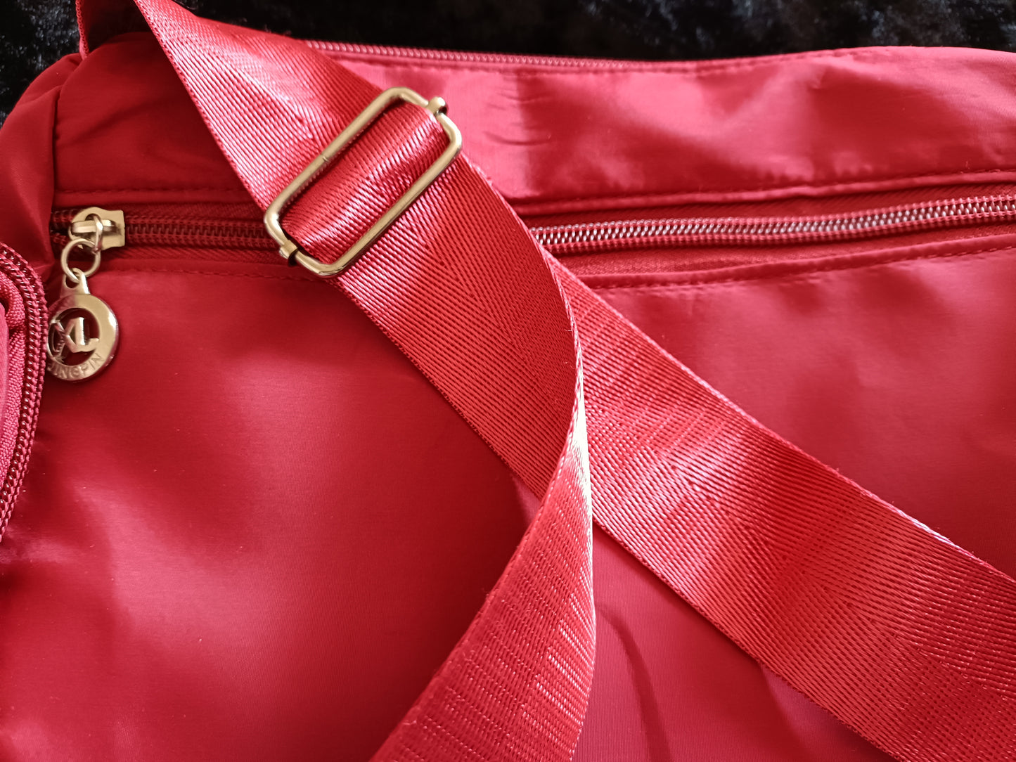 Dark Red Multipocketed Cross body Bag