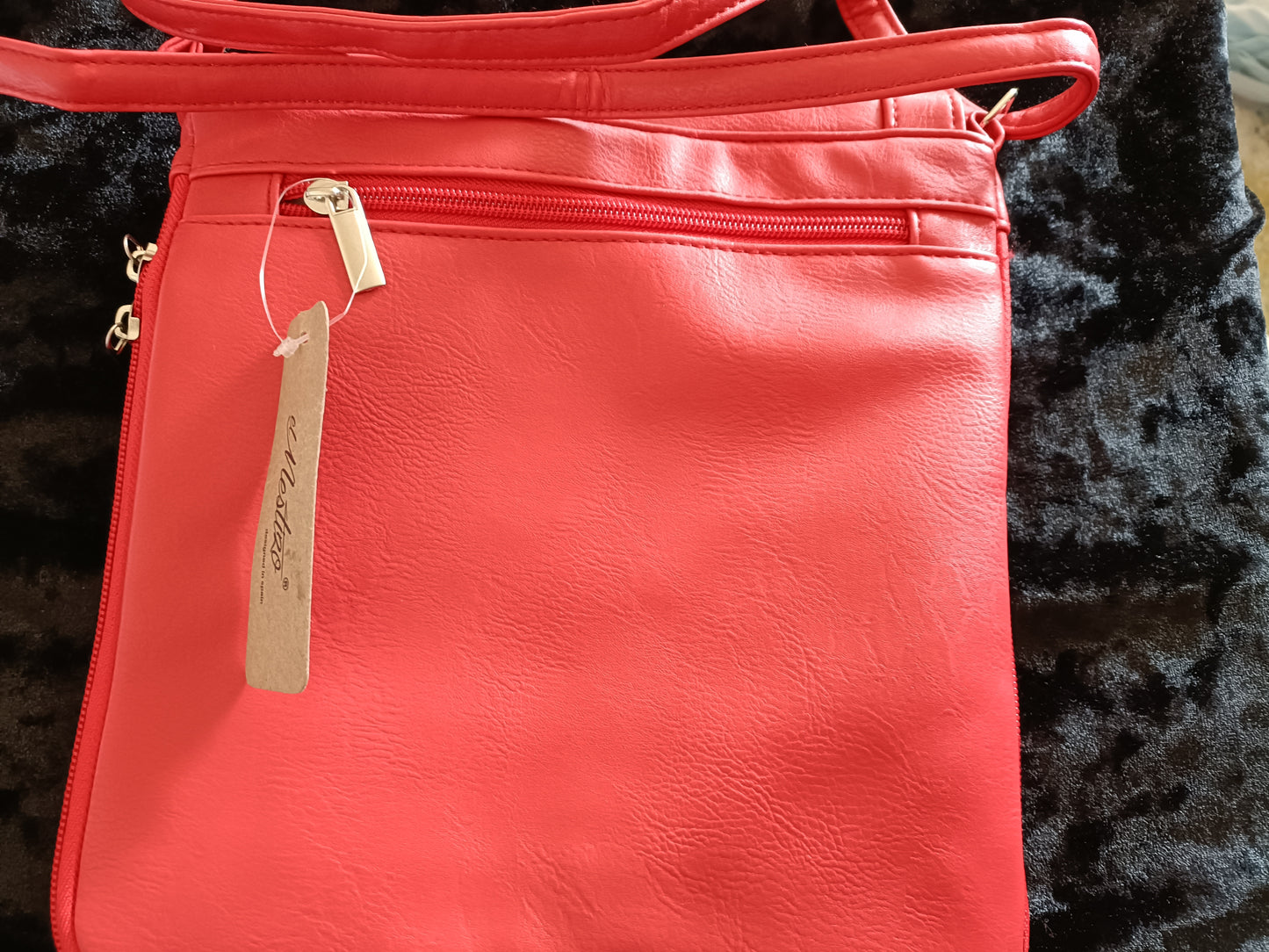 Red Expandable Cross-Body/Shoulder Bag