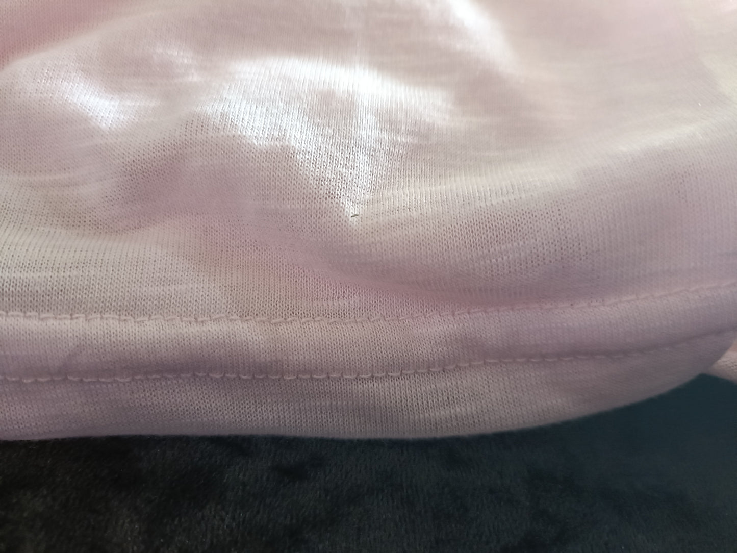 Light Pink T Shirt with Lace Detail on Short Sleeves