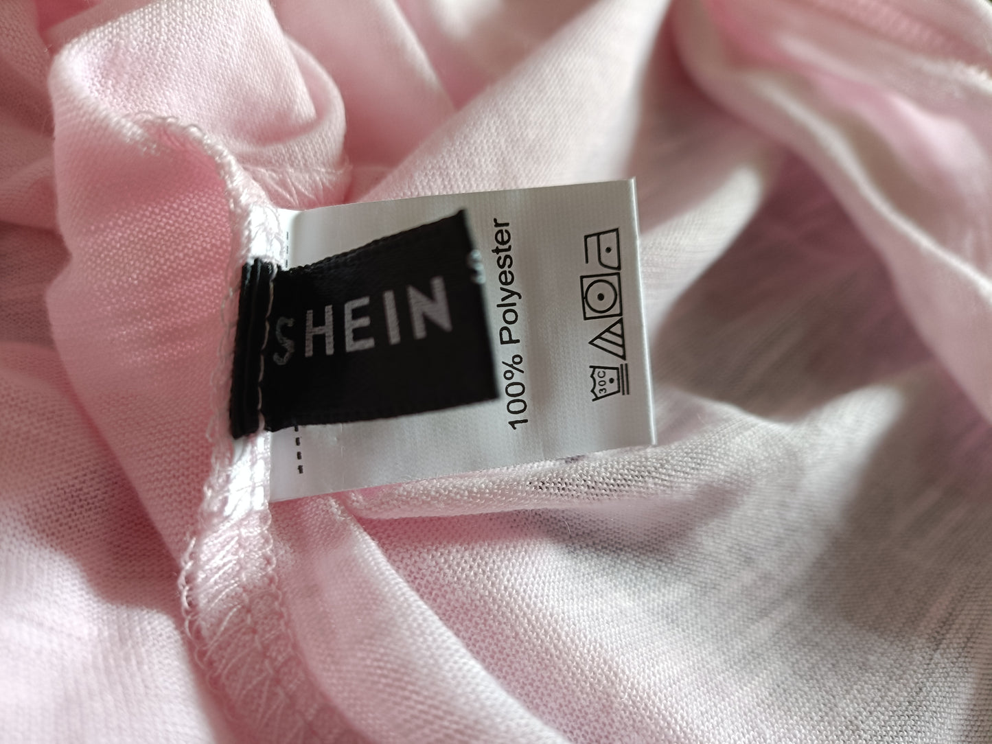 Light Pink T Shirt with Lace Detail on Short Sleeves