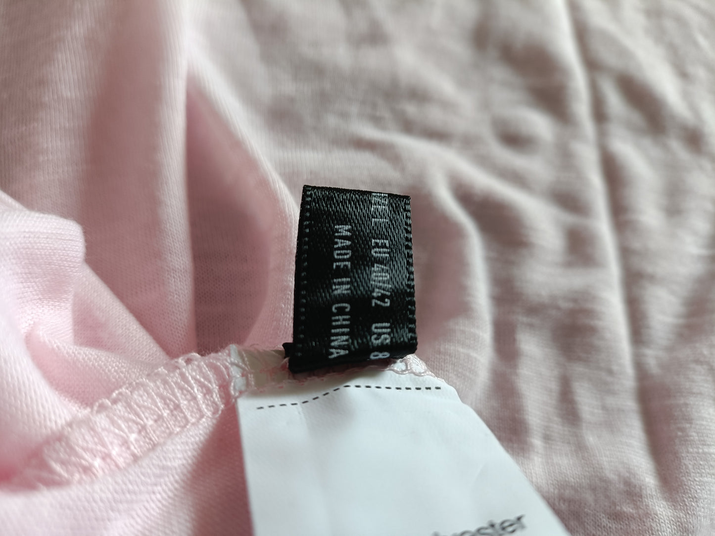 Light Pink T Shirt with Lace Detail on Short Sleeves