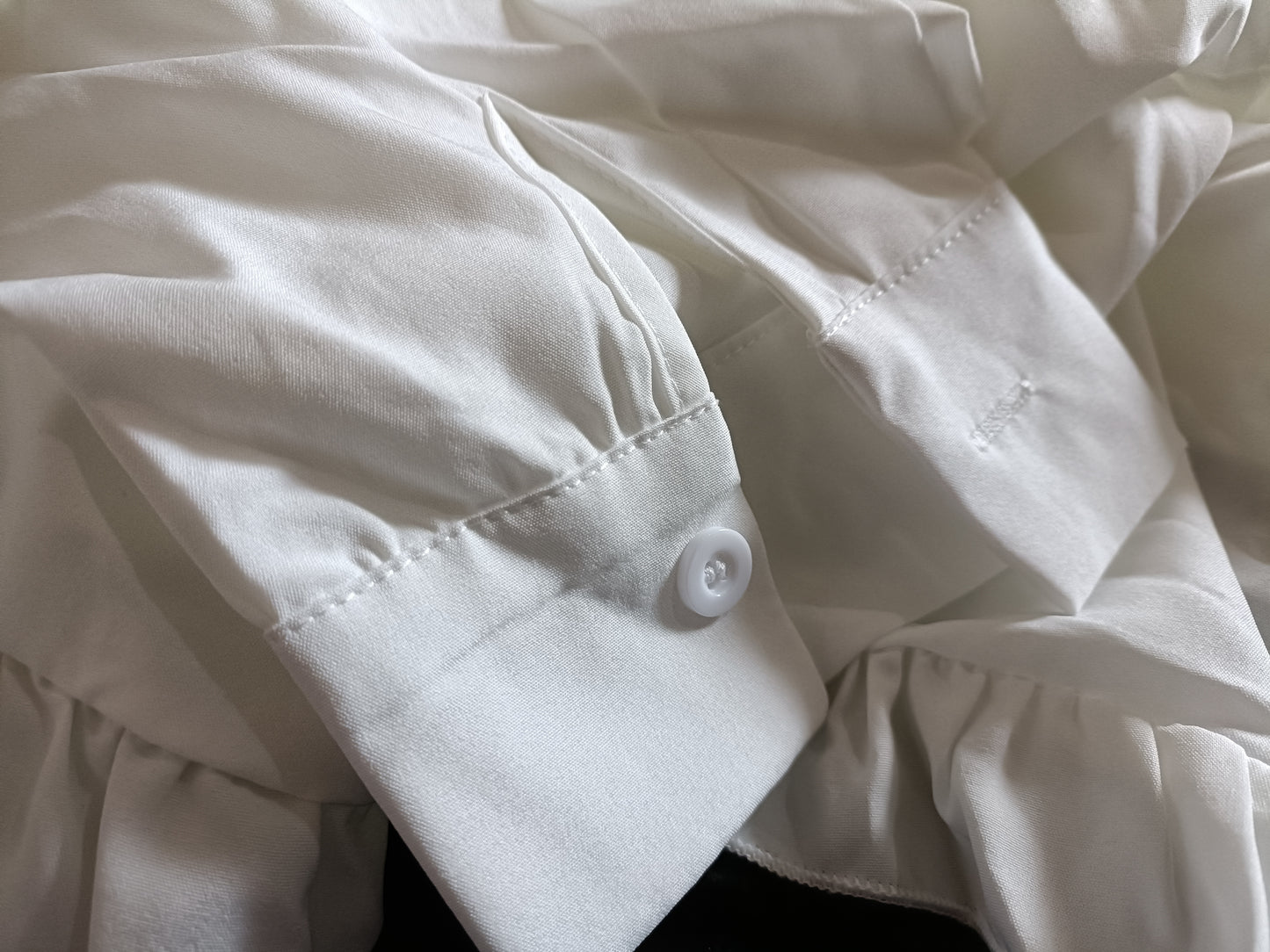 White Shirt/Blouse with Frill Hem