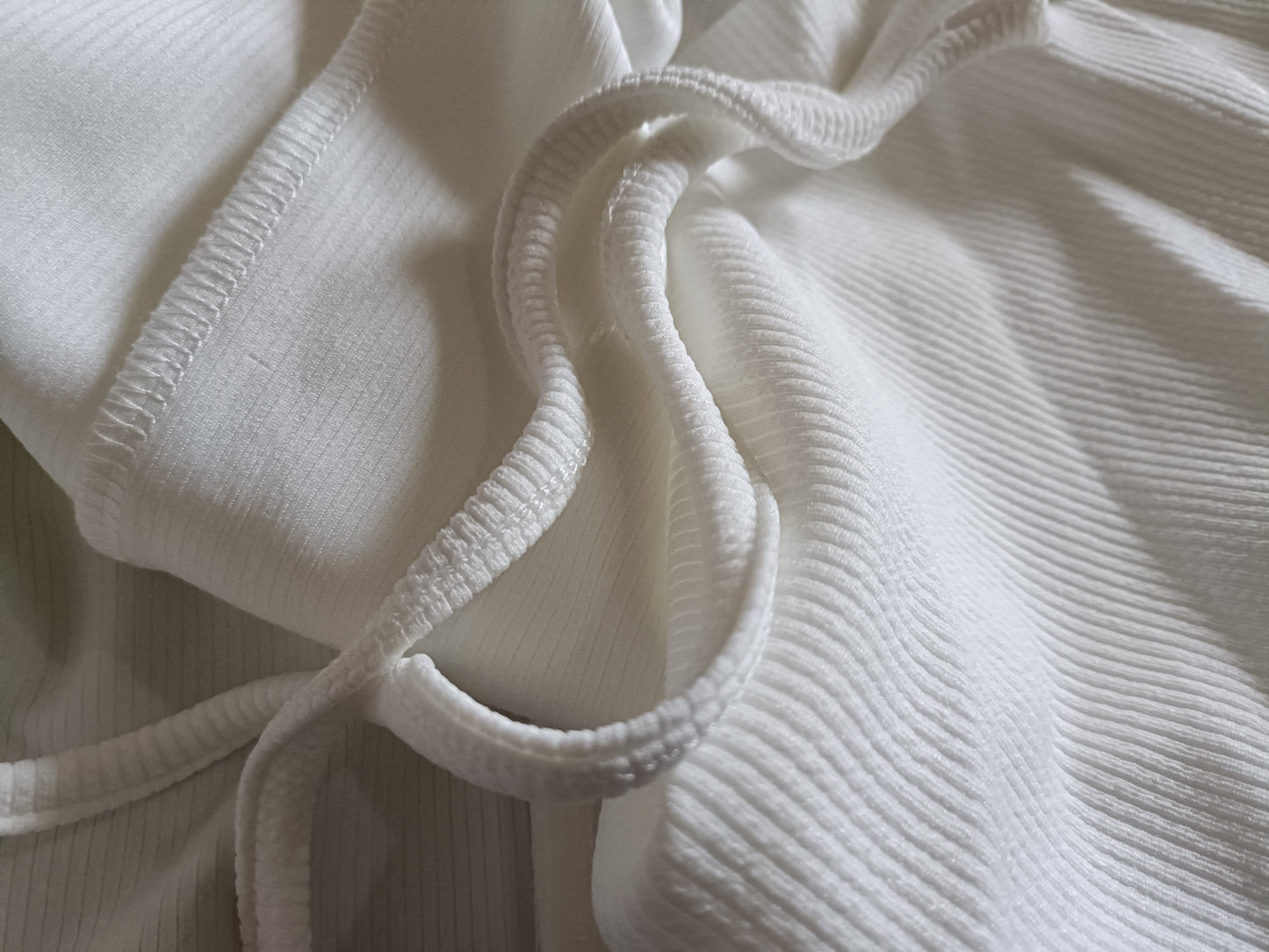Off White Ribbed Waterfall Cardigan/Jacket with Tie Belt