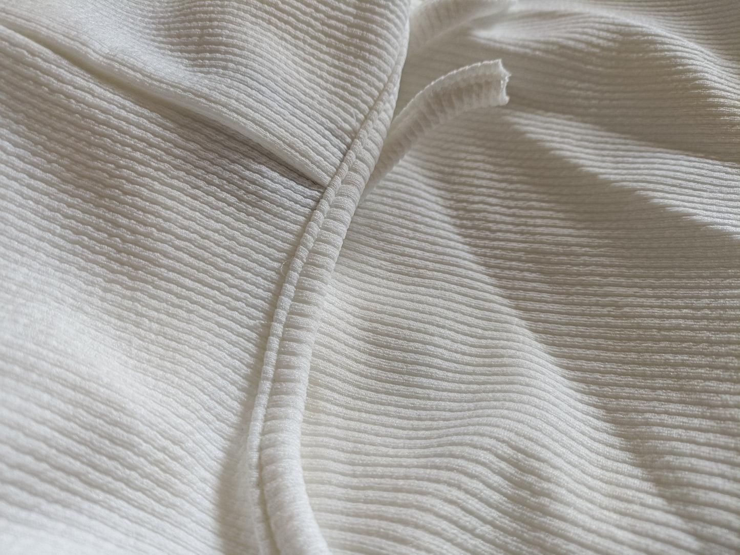 Off White Ribbed Waterfall Cardigan/Jacket with Tie Belt