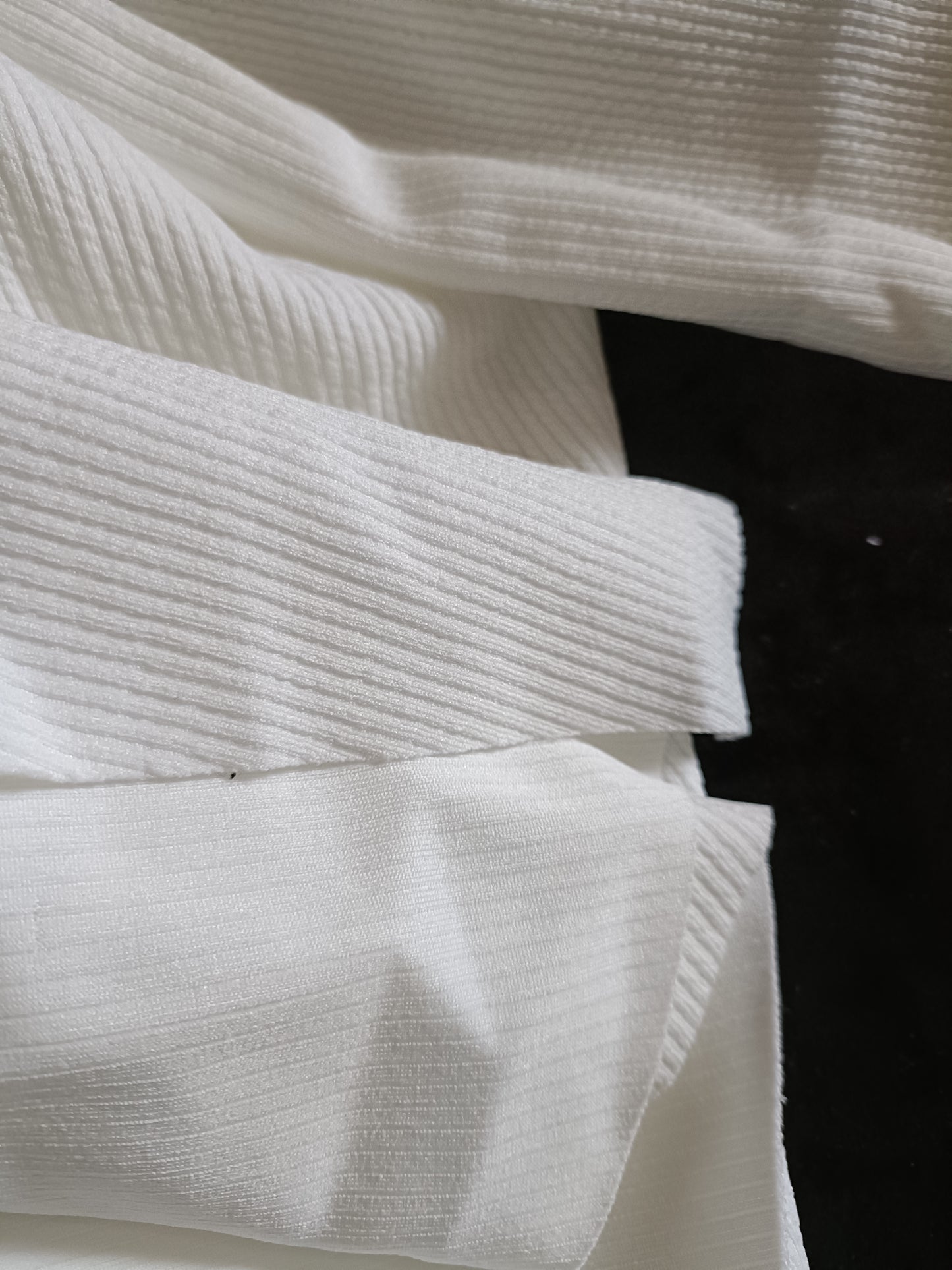 Off White Ribbed Waterfall Cardigan/Jacket with Tie Belt