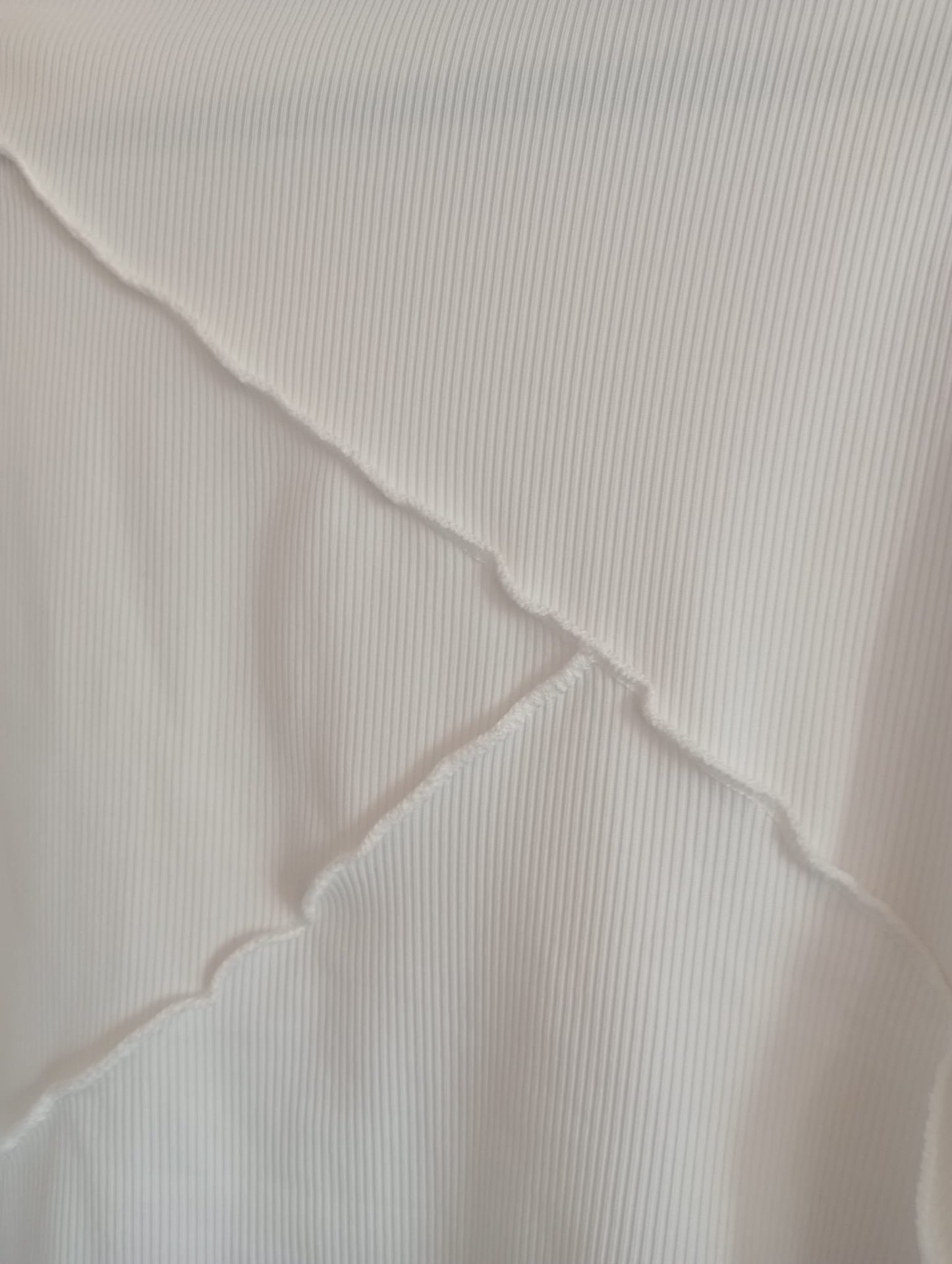 Cream Jumper with Outer Seam Detail, Ruffle Collar and Sleeves