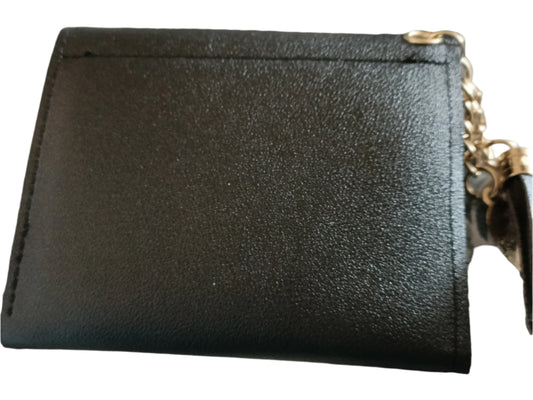 Black Envelope Style Purse with Tassel and Gold Heart Charm