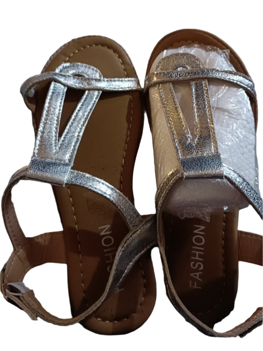 Silver T Bar Sandals