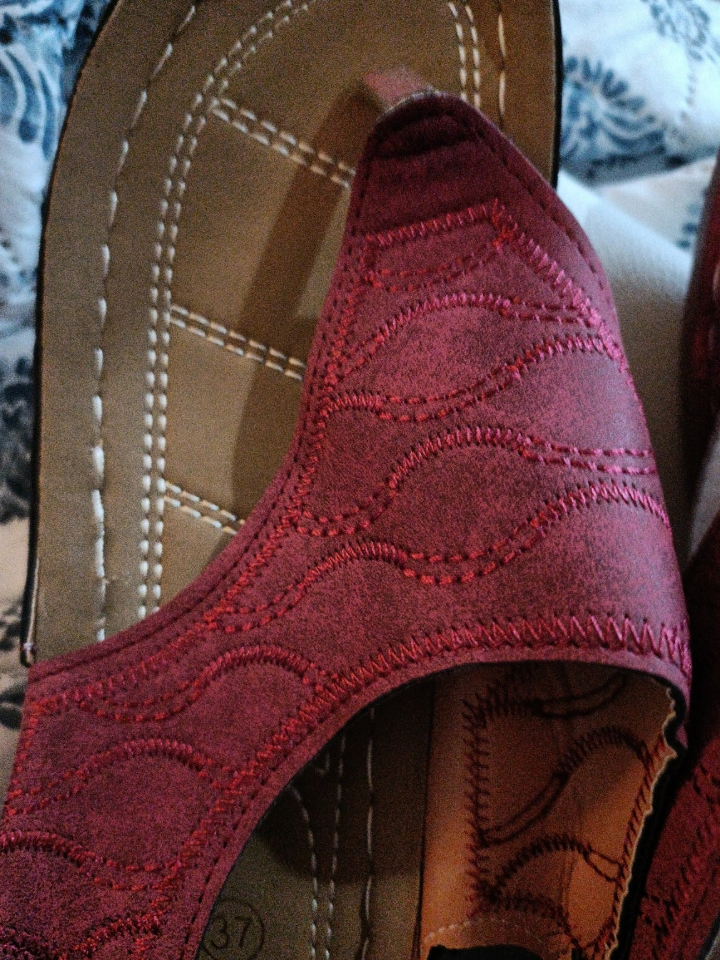 Dark Red/Wine Toe Post Sandals