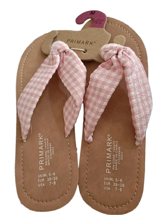 Pink Gingham Flip Flops