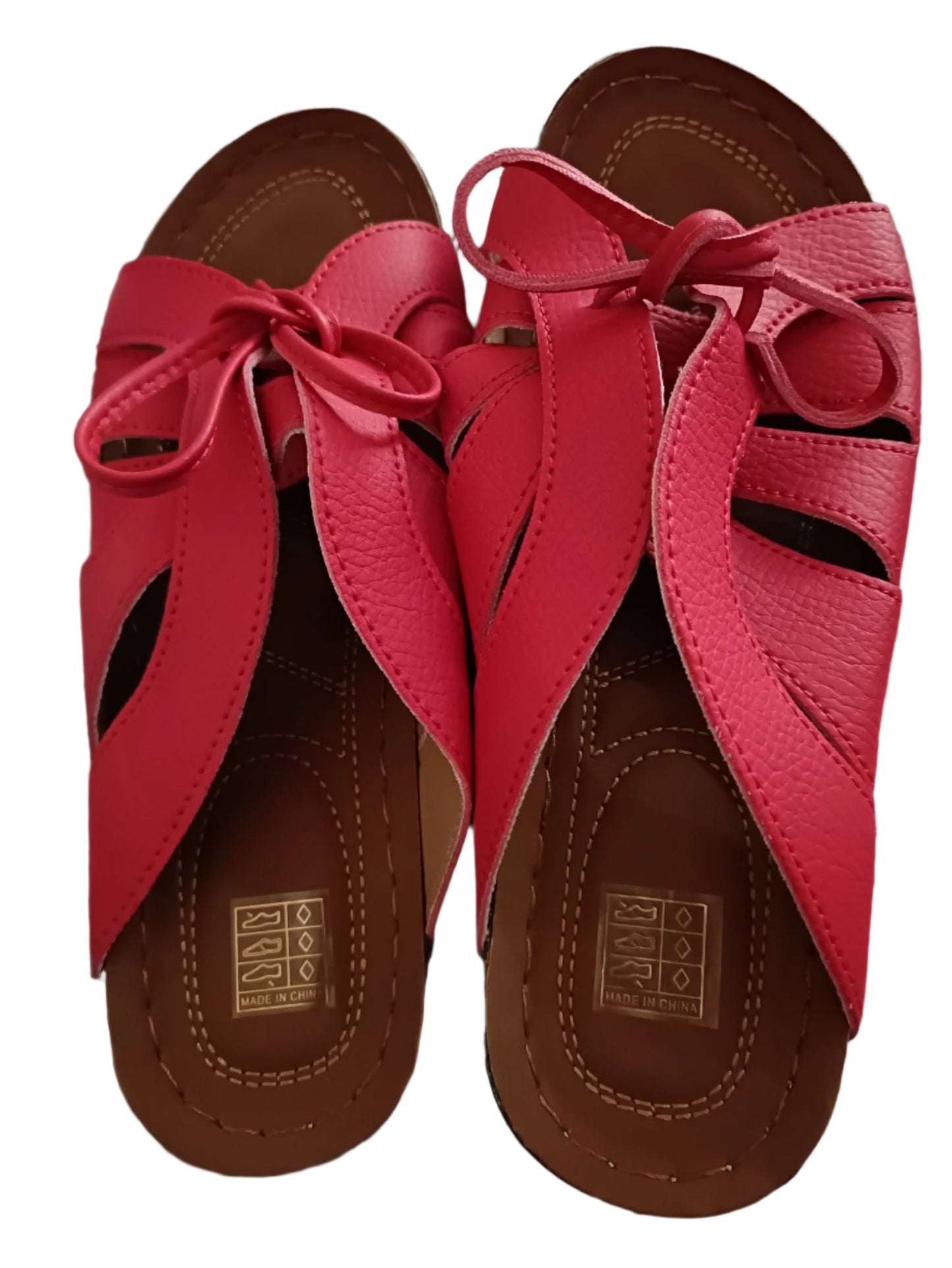 Red Slip On Sandals