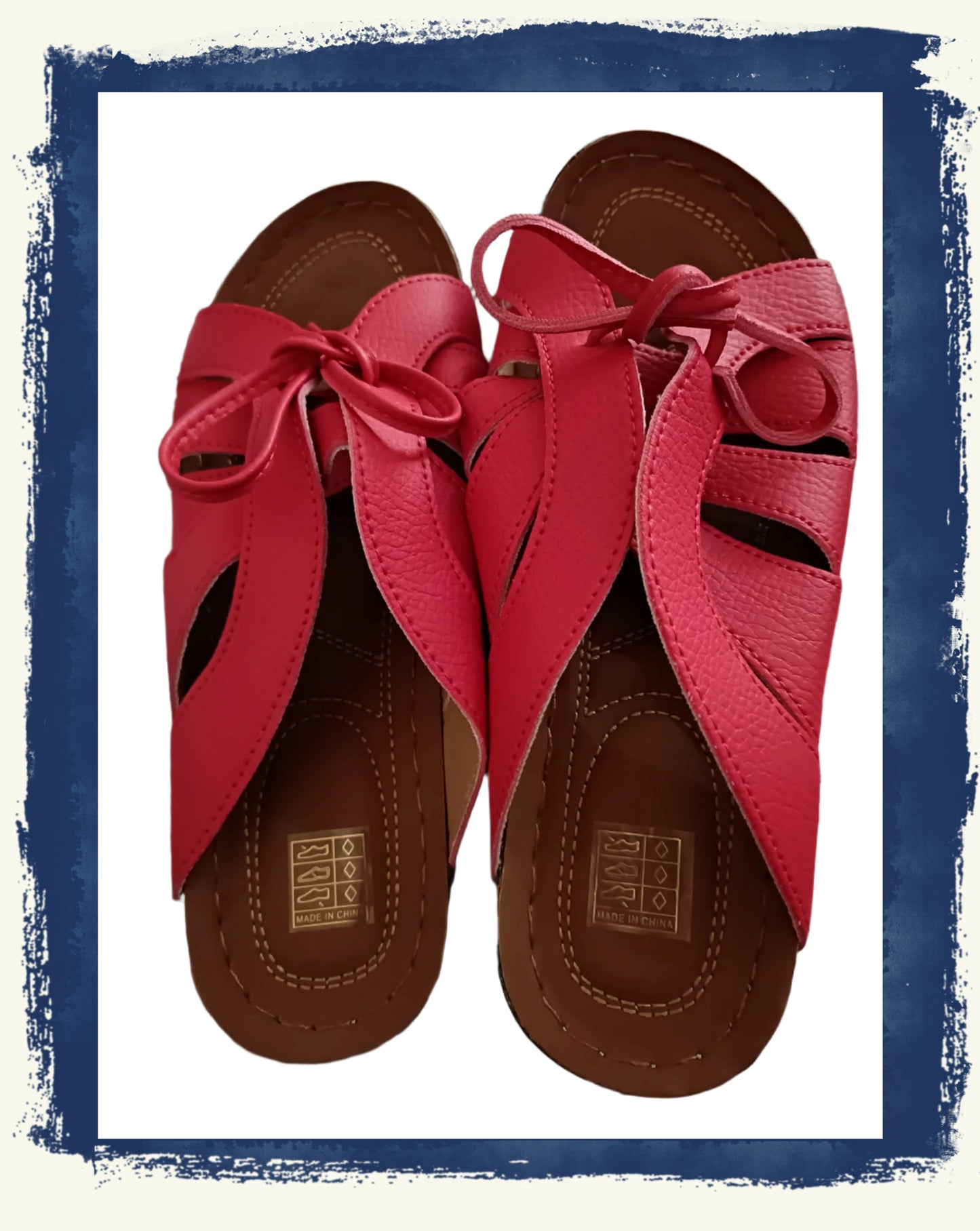 Red Slip On Sandals
