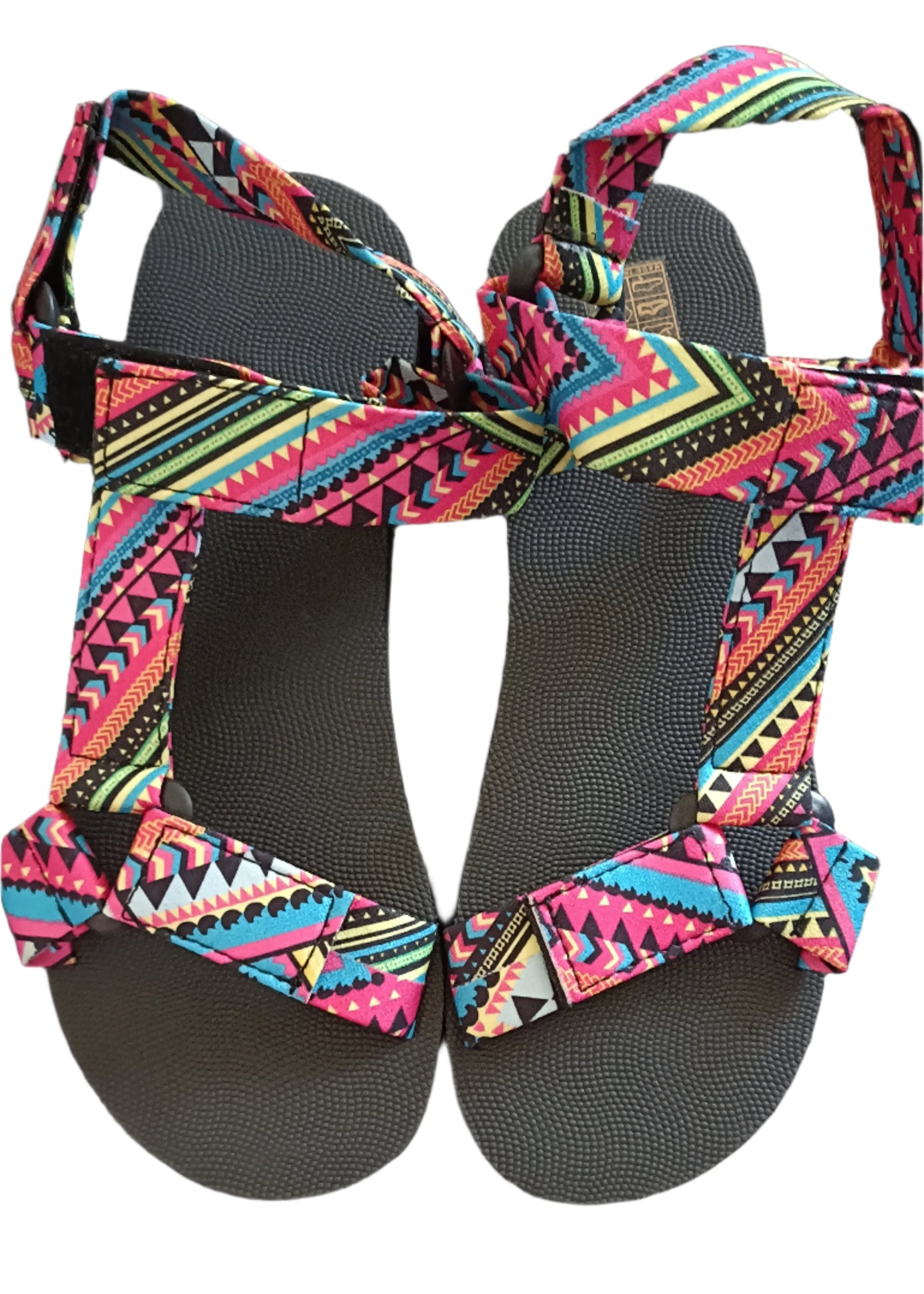 Multi Coloured T Bar Casual Sandals
