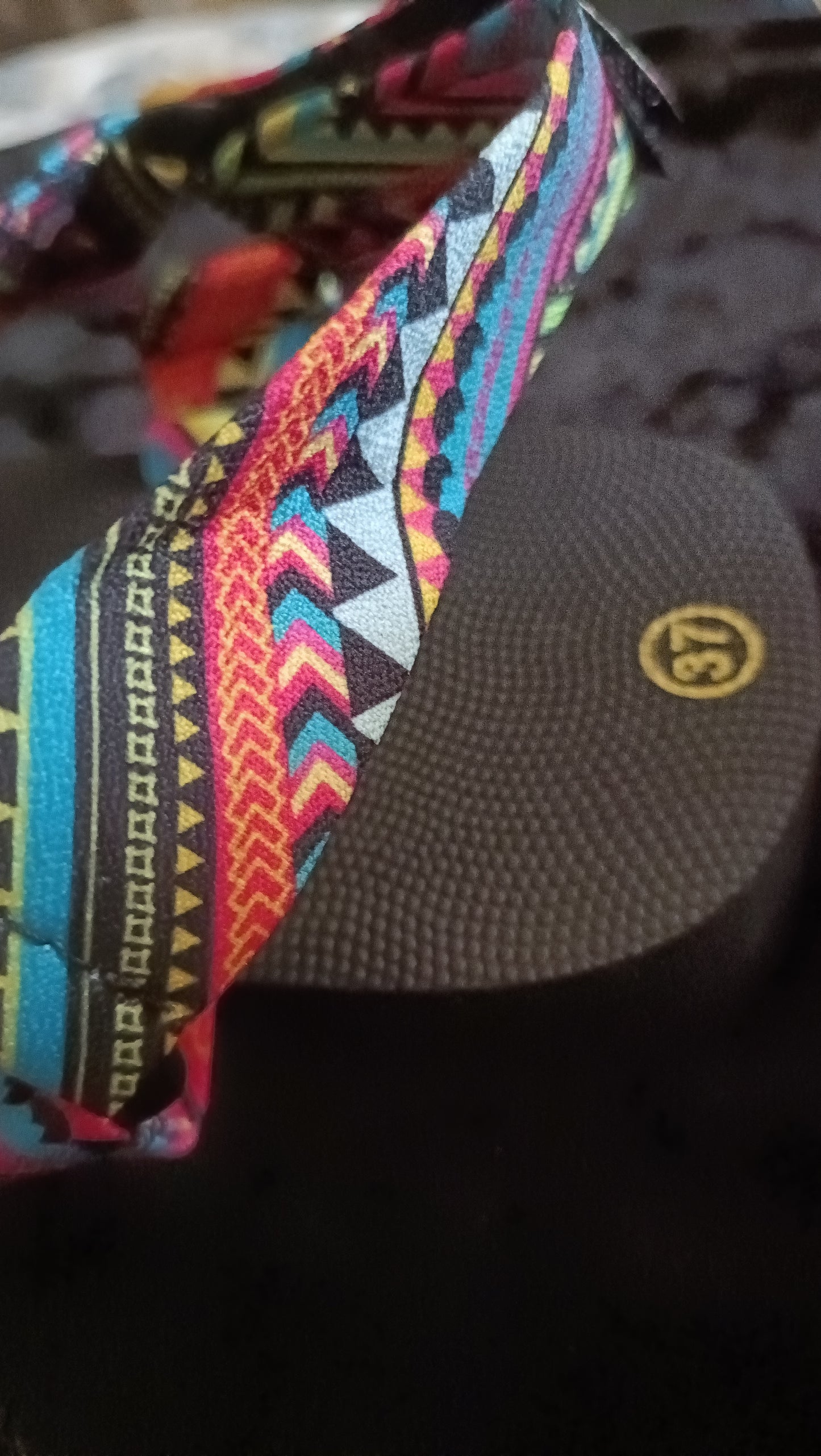 Multi Coloured T Bar Casual Sandals