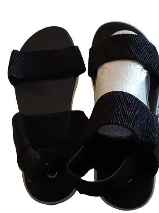 Black Slingback Elasticated Sandals