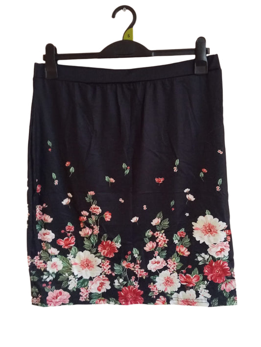 Short Black Floral Skirt