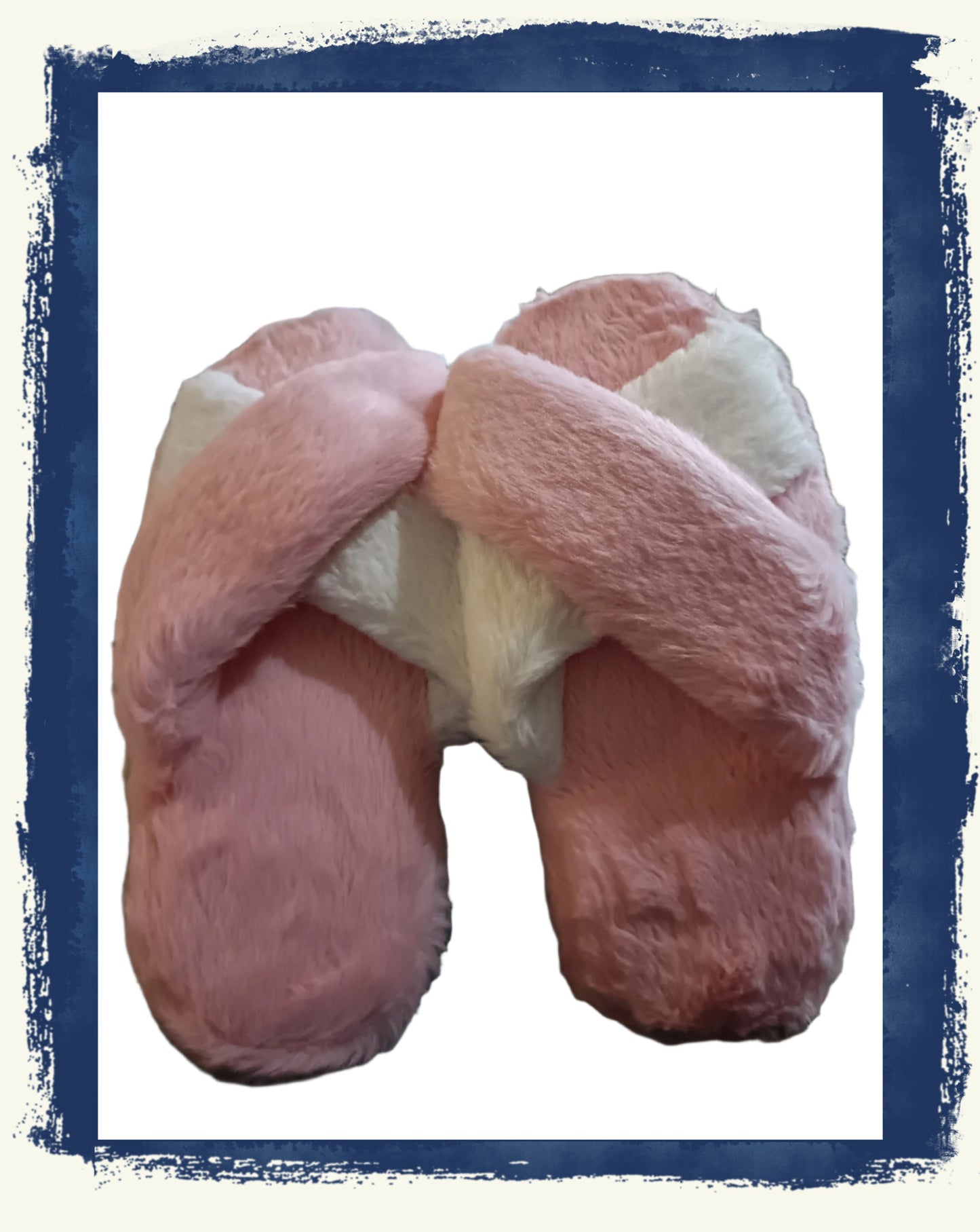 Pink and White Slippers