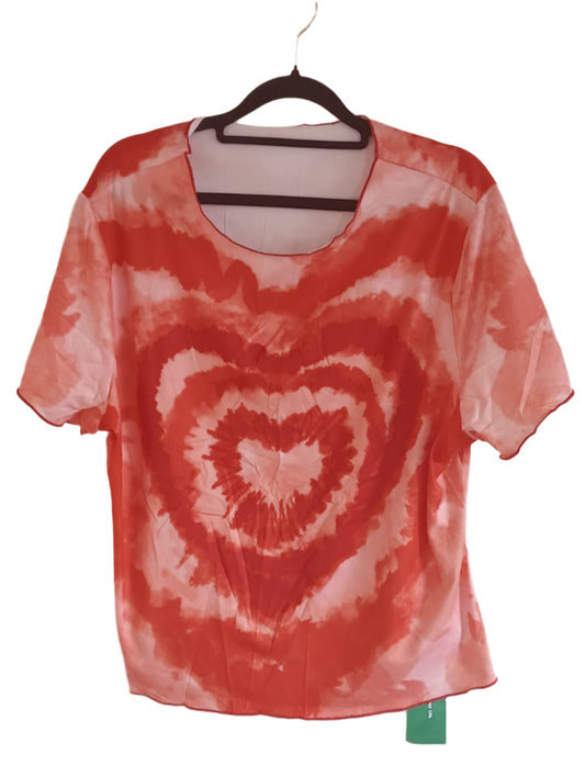 Orange/Red Tie Dye Heart T Shirt