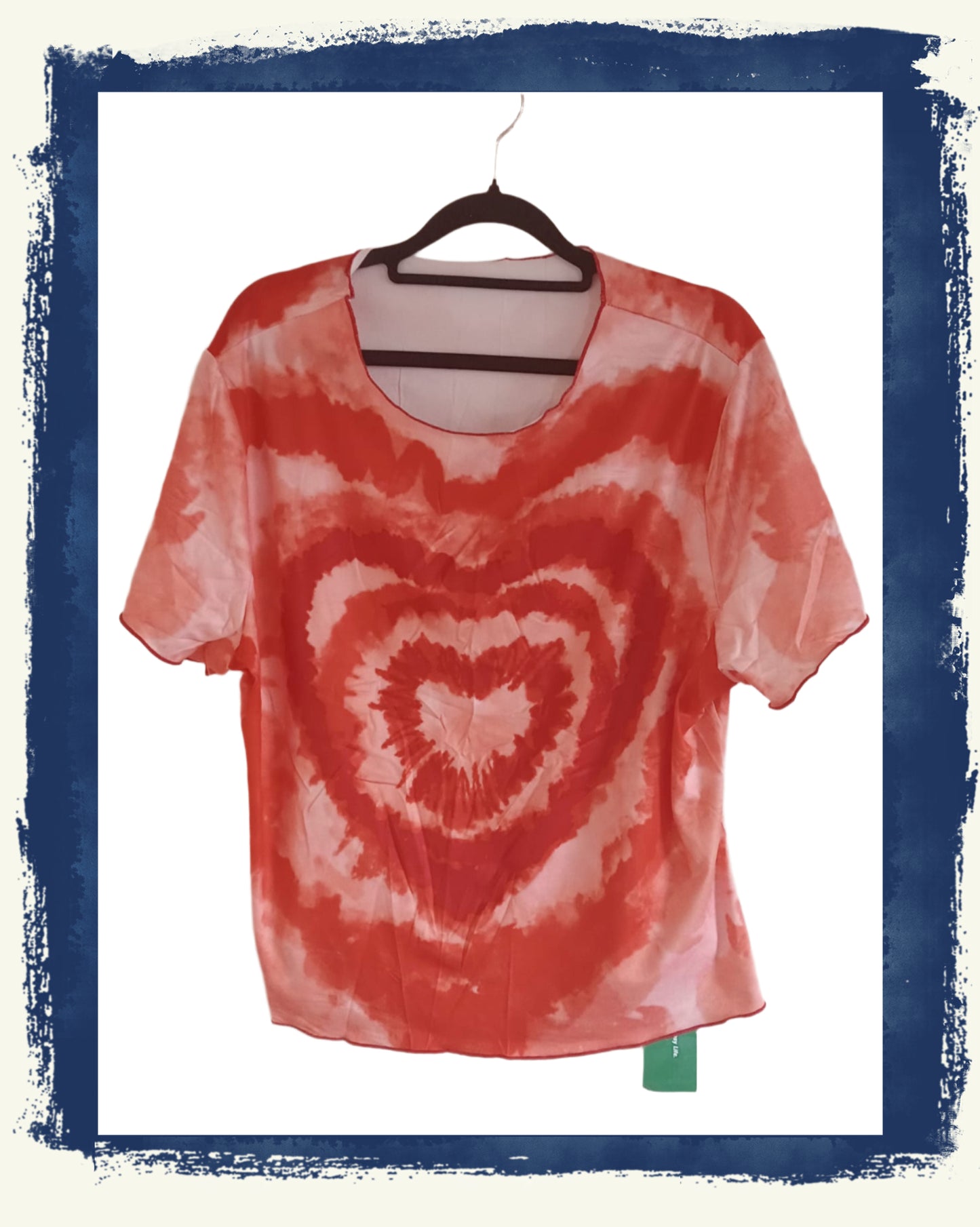 Orange/Red Tie Dye Heart T Shirt
