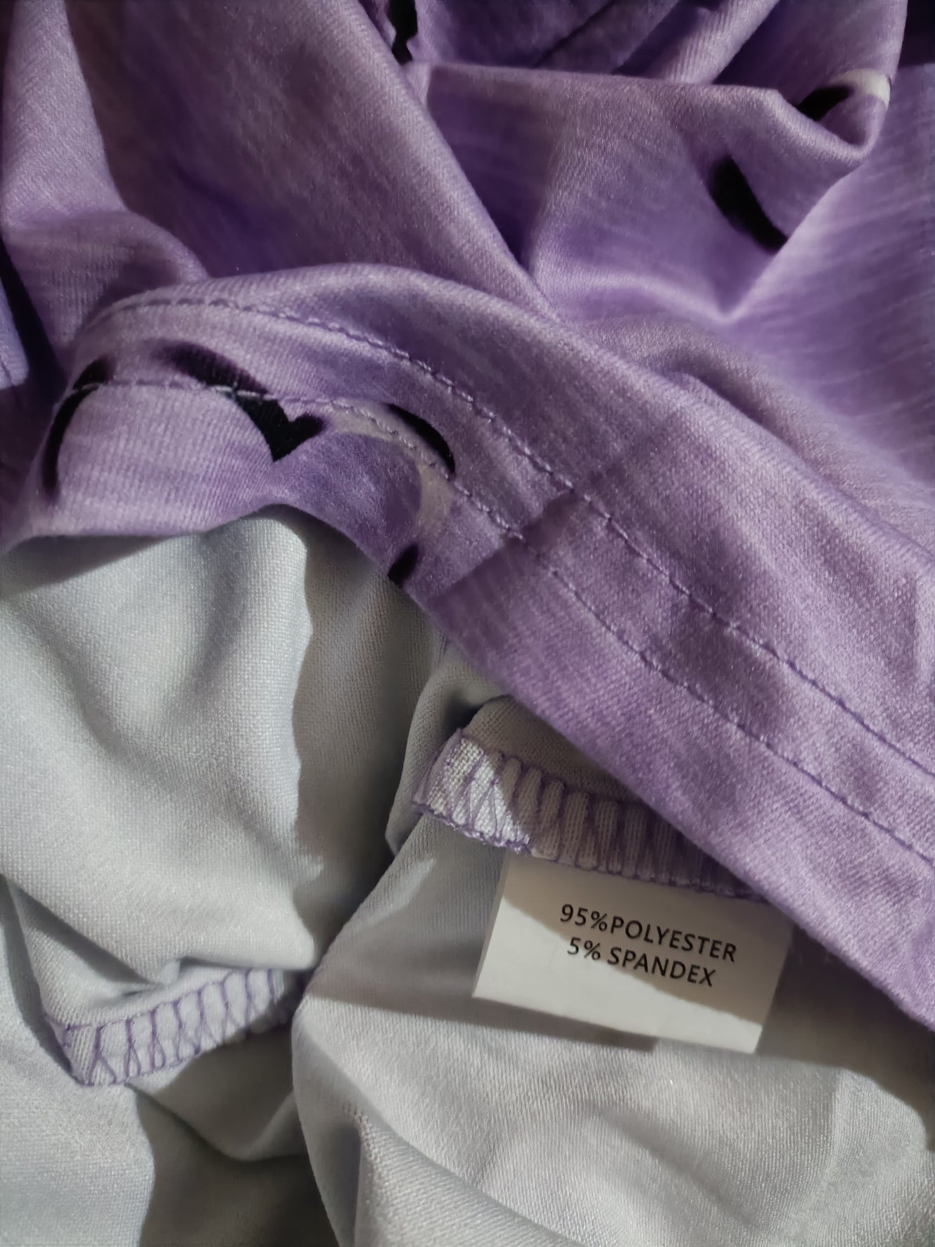 Lilac Cold Shoulder Top with Heart Print and Faux Zip Detail