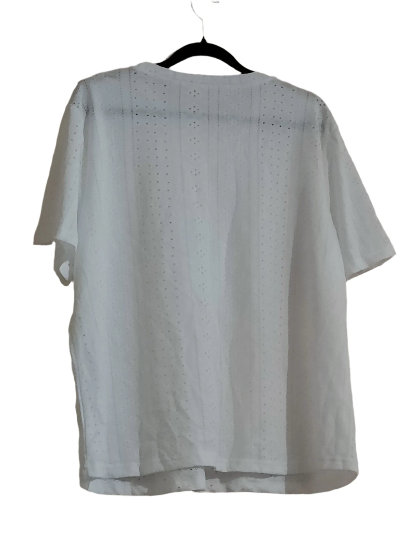 Cream Eyelet Embroidery T Shirt