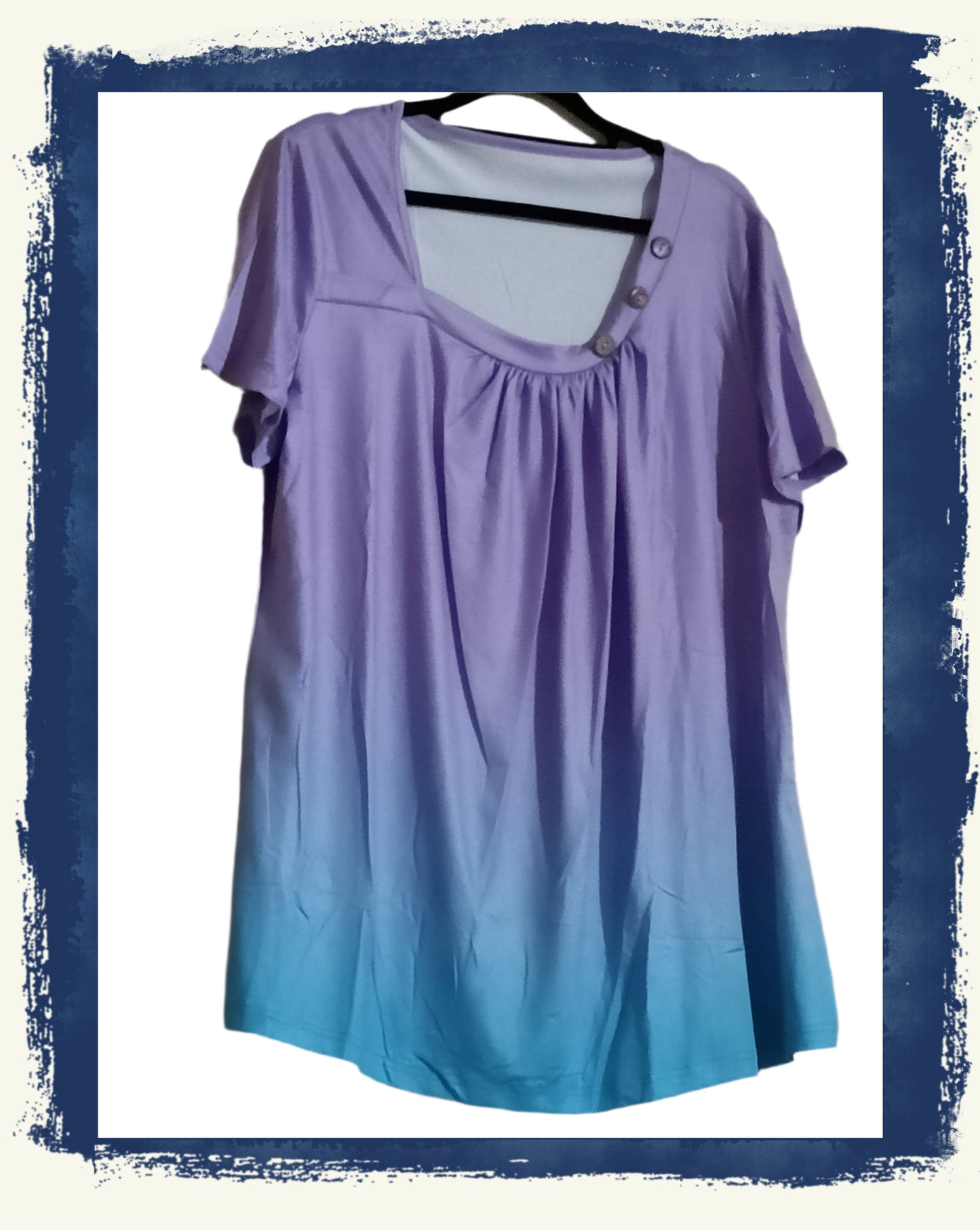 Ombre Top with Button Detail