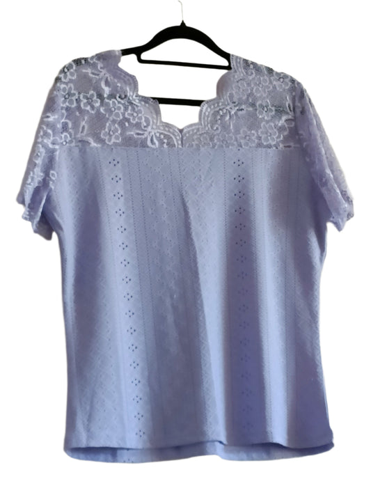 Eyelet Embroidery Top with Lace Panel