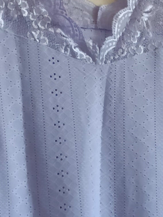 Eyelet Embroidery Top with Lace Panel