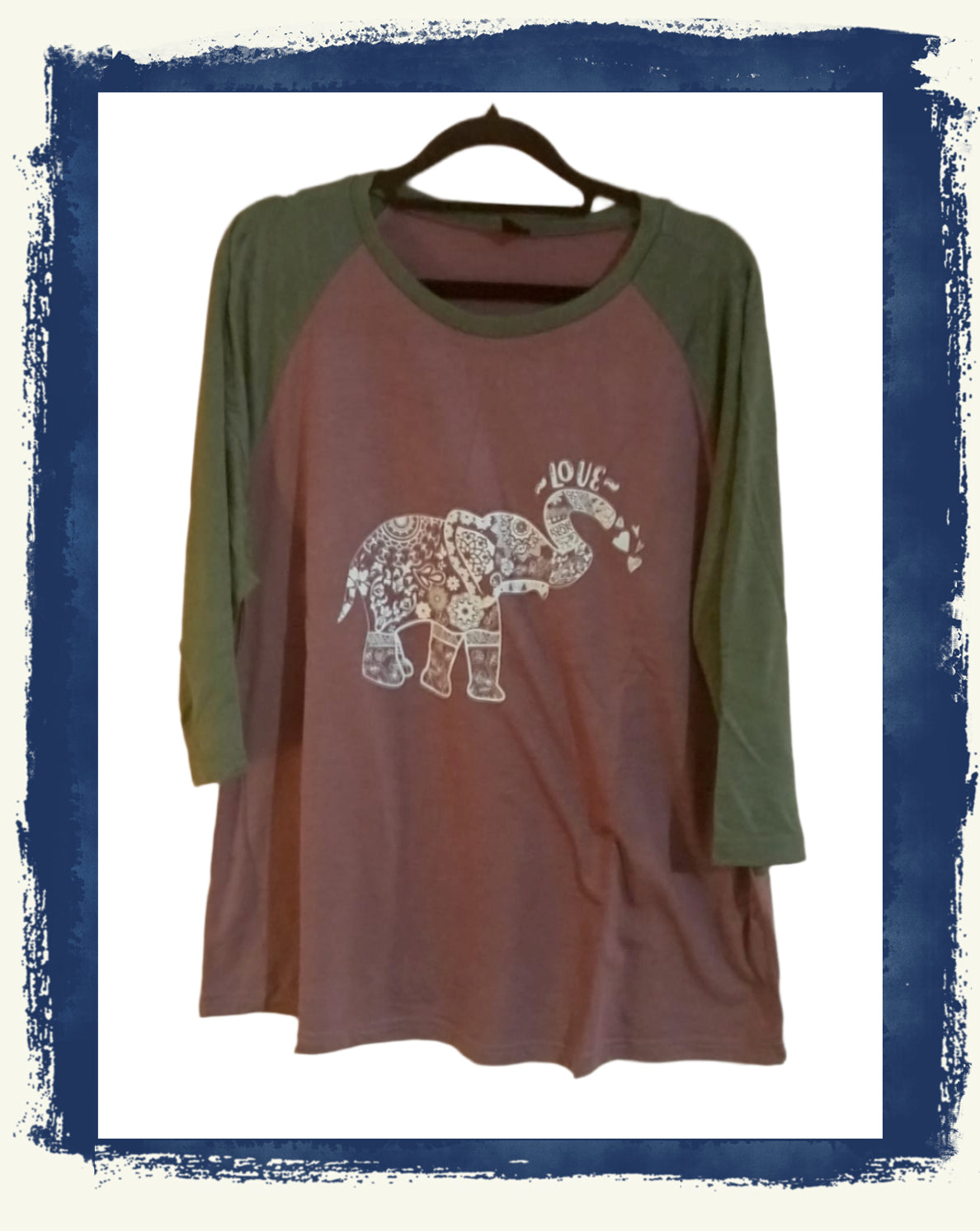 Elephant T-Shirt with Long Raglan Sleeves