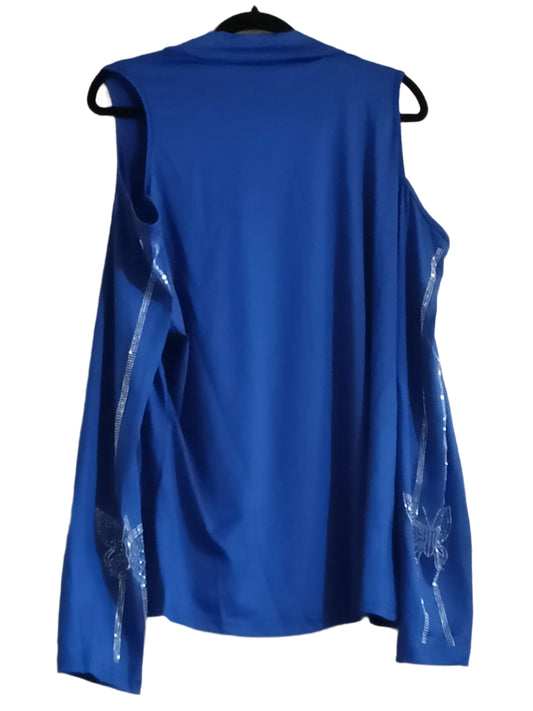 Cold Shoulder Top with Sparkly Butterfly Detail