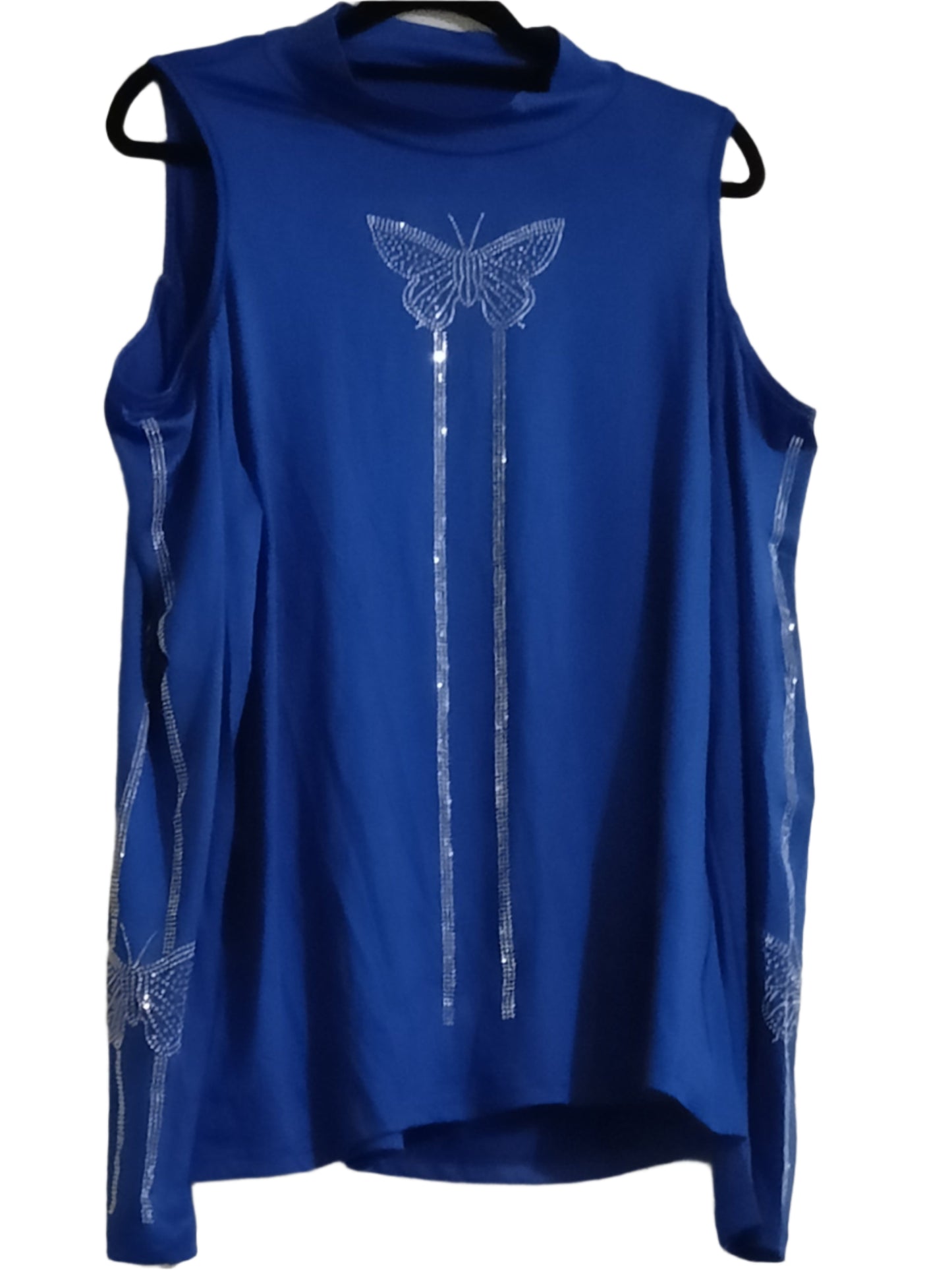 Cold Shoulder Top with Sparkly Butterfly Detail