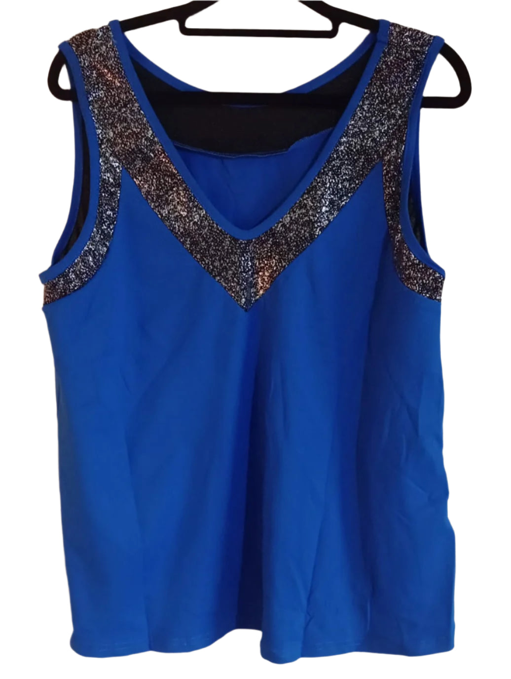 Sleeveless Top with Sparkle Trim