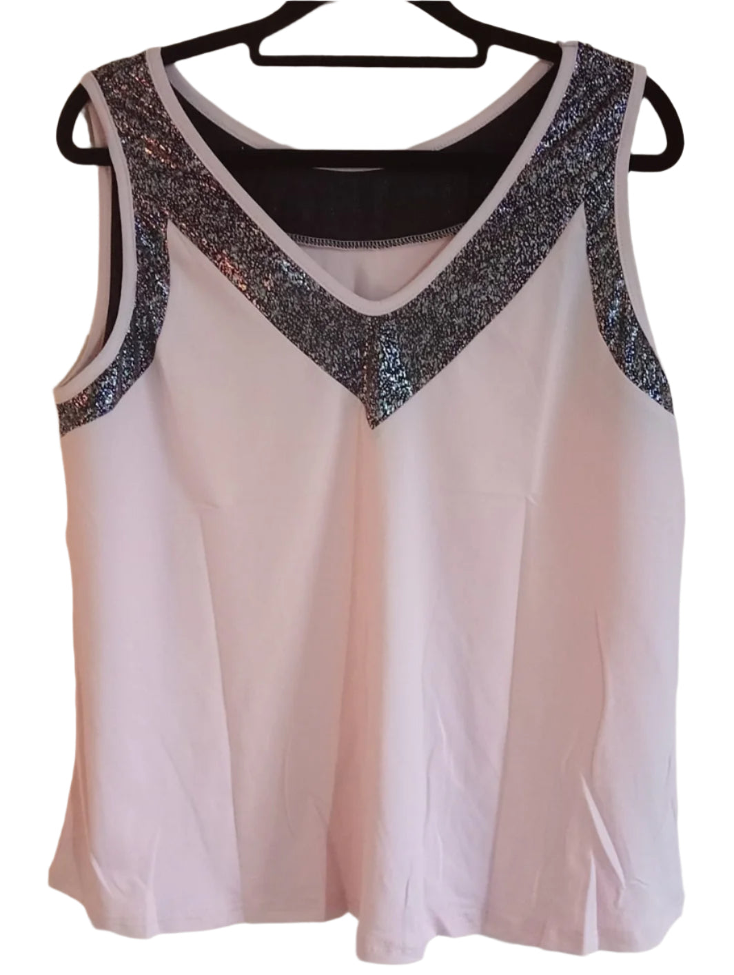 Sleeveless Top with Sparkle Trim