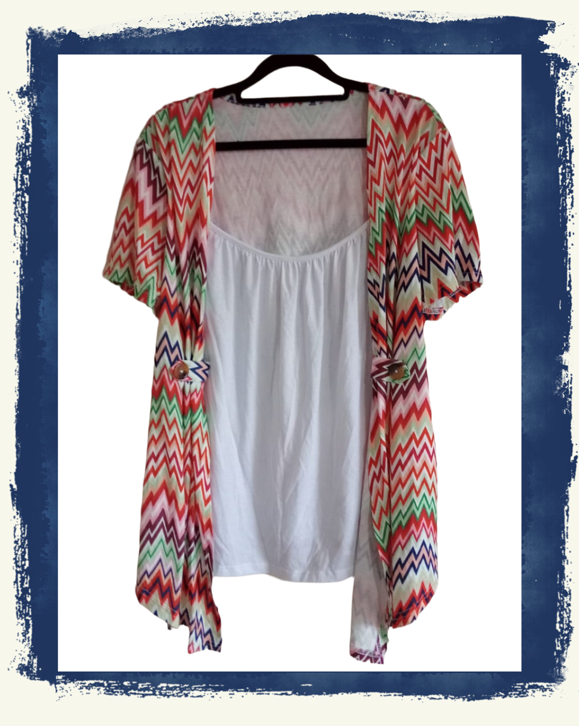 Short Sleeve Zig Zag Top