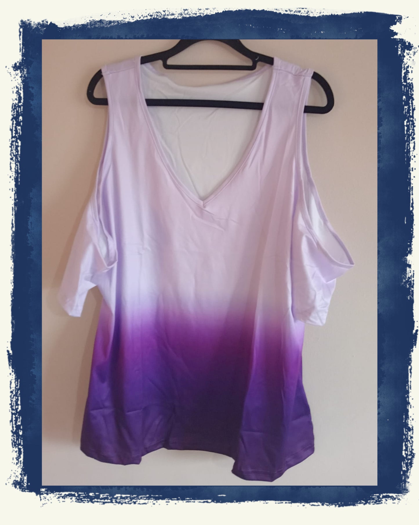 Purple Ombre Cold Shoulder T Shirt