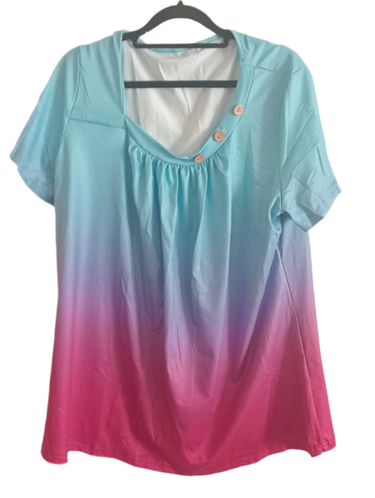 Ombre Top with Button Detail